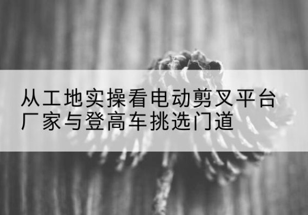 商城电动剪叉升降平台厂家-从工地实操看电动剪叉平台厂家与登高车挑选门道